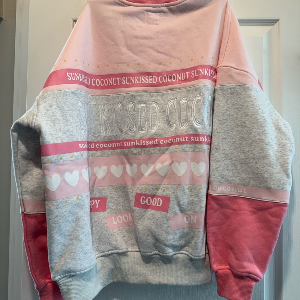 Sunkissed Coconut Pink and Gray Crewneck